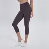 Leggings de yoga pour femmes sans couture costume pantalon capri taille haute Align Sports filetés mi-mollet soulevant les hanches vêtements de sport élastique Fitness Tig8975648