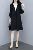 Korea Spring Summer Thin Trench Coat Plus Size Women's Loose Casual Chiffon Turn-down Collar 210615