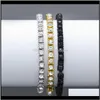 드롭 배달 2021 ICED MENS HIP HOP DAMOND TENNIS BRACELETS 주얼리 싱글 행 모조리 팔찌 8 인치 PE0J7