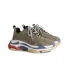 Chaussures authentiques The Hacker Project Triple S Beige Vert Jaune Flora Print Hommes Femmes Baskets Old Dad Platform Baskets Paris 17FW Extérieur avec boîte d'origine 2022