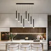 LED Pendant Lamp Nordic Long Downlight for the Kitchen Dining Room Table Modern Black Hanging Chandelier Office Shop Lighting