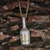 Champagne زجاجة قلادة قلادة رجل سحر مجوهرات مع سلسلة تنس الذهب والفضة سلاسل اللون قلادة الهيب هوب مجوهرات هدية X0707