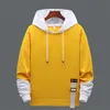 Heren lente en zomer hoodies casual heren sport hoodies trendy heren losse V-nek student jas trui hooded tieners 210818