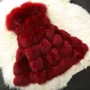 Casa de peles de alta qualidade Luxury Faux Fox Warm Coat Casats Colets Winter moda Furs Casaco de casacos feminino Gilet Veste 4xl