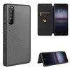 Carbon Fiber For Sony Xperia 5 1 II 10 III Lite Cases Magnetic Book Stand Card Wallet Leather Protectione Xperia 1 10 IV Cover