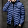 SAZ homens inverno quente usb aquecimento jaquetas inteligente termostato puro cor com capuz aquecido roupas impermeáveis ​​jaqueta de algodão impermeável 211124
