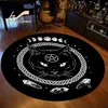 Round Rug Satanic Cat Goat Impaled Throne Area Atheist Carpet Bath Mat Black Living Room Home Decoration