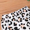 Conjuntos de roupas outono toddler inverno crianças bebê meninas roupas pretas t-shirt Tops + Leopard Imprimir Calças Bell-Bottomed Flared Outfits Set
