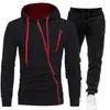 Herbst Herren Trainingsanzüge 2-teiliger Hoodie + Hose Sportanzug Pullover Reißverschluss Kleidung Sportbekleidung Größe M-4XL 211220