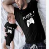 아빠를위한 선물을위한 선물 Biggie와 작은 셔츠 아버지 딸 일치하는 셔츠 아버지와 아들 재미있는 프린트 셔츠 가족 탑 2475 Q2