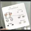 Earrings Jewelry Drop Delivery 2021 6 Pairs Per Set Women Cute Style Korean Model Earring Stud N1V0T