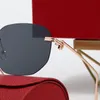 Nouvelles lunettes de soleil sans monture à la mode en métal Lunettes pour femmes classiques européennes et américaines