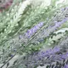 Декоративные цветы венки Букет романтический искусственный цветочный фиолетовый лаванда с зелеными листьями для домашних вечеринок украшения