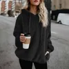 Vinter Kvinnor Sherpa Hoodies Oversized Fleece Hooded Pullover Loose Fluffy Coat Warm Streetwear 210910