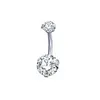 12st Cubic Zirconic Belly Button Ringar Set Acrylic Double Ball Navel Ring Bar med för män och kvinnor kroppsmycken