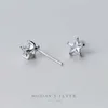 Stars Shape Stone Stud Earrings for Women Girls 925 Sterling Silver Cute Clear CZ Ear Pins Jewelry Brincos 210707