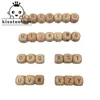 Wooden Teething Accessories 100pc 12mm Square Shape Beech Wood Letter Beads DIY Jewelry Alphabet Baby Teether 220108