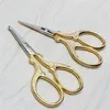 Retro Gold-Plated Round Head Small Scissors Stainless Steel Handmade Nose Hair Trimmer Cosmetology Make Up GadgetMulti Purpose Scissor 5pl T2