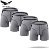 4 pcs/Lot Long Boxershorts Sous-Vêtements Hommes Boxers Slip Sexy Homme Calzoncillos Hombre Heren Mâle Culotte Bambou Homme Cuecas H1214