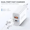 Universal 18W 20W PD Wall Charger Snel opladen Power Adapter Type C USB US UK EU AU Plug Mobiele Telefoon Laders met retailpakket