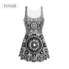 Realfine Summer Dress TLY1133 Fashion Sleeveless Machanics Printing Casual Dresses For Women Size S-XL