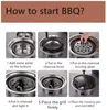 Churrasqueira a carvão para uso doméstico doméstico redondo coreano fogão de acampamento para churrasco ao ar livre e piquenique 210724243j