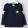 Star Long Sleeve Baby Boys T-Shirts Fashion Spring Boys Clothes Children Tees Shirts Bottoming Shirt Cotton 90 100 110 120 130 210413