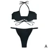 Costumi da bagno da donna Sexy Micro Bikini Color Tether Costume da bagno brasiliano Perizoma Push-up Beachwear Bathing