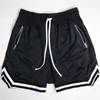 Mens Gym Fitness Shorts Body Building Jogging Workout Gör smal passform Kort byxor Män knä längd Andas mesh Sweatpants M-3XL 210713