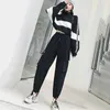 Sonbahar Yüksek Bel Streetwear Kargo Pantolon Kadın Harajuku Gevşek Joggers Kadınlar 2 Parça Suit Harem Camo Pantolon 210925