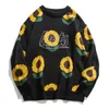 Men's Sweaters 2021 Top Fashion Arrival Winter Sunflower Flower Sale Men Sweater O-neck Pullovers Appliques Brand Clothing