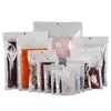 100 stks / partij Wit Zelfzegel Rits Plastic Retail Verpakking Zak Hersluitbaar Opslagpakket met Hang Hole voor Coffee Thee
