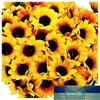 100 Pcs Artificial Sunflower Little Daisy Gerbera Flower Heads for Wedding Party Decor (Yellow&Coffee)1