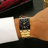 Relogio Masculino Wwwoor Gold Watch Uomo Square Mens Orologi Top Brand Luxury Golden Orologio in acciaio inox Acciaio inox Orologio da polso impermeabile 211124