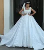 신부 가운 아랍어 두바이 레이스 웨딩 드레스 라인 스퀘어 넥 아플리케 비즈 긴 기차와 함께 꽃이 vestido de Mariage