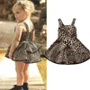 6m-5y toddler spädbarn baby barn tjejer leopard klänning sommar ärmlös tutu party klänningar för flicka barn kostymer Q0716