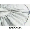 Kpytomoaの女性のシックなファッションフリルプリーツプリントミニスカートビンテージハイウエストバックジッパーメスMujer 210621