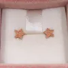 Authentic 925 Sterling Silver Pandora Beaded Starfish Stud Earrings luxury for women men girl Valentine day birthday gift 288956C00