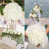 Seta Ortensia Fiori artificiali Teste di ortensia Bouquet da sposa da sposa con steli Decorazioni per la casa della festa nuziale 2112242379607