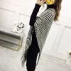 Autumn And Winter Women's Shawl Fringed Plus Size Knitted Cape Bat Shirt Blouse Female Korean Air Conditioning 210427