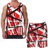 Men's Tracksuits Summer Funny Print Men Tank Tops Women EVH Frankenstrat Beach Shorts Sets Fitness Vest