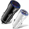 36W 30W QC3.0 Dual 3.1A Fast Rapid Car Charger Chargers For Iphone 7 8 11 12 13 Samsung htc Android phone gps mp3 pc