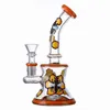 Uniqe Style Halloween Glass Bongs Hookahs Mini Small Oil Dab Rigs Beaker Showerhead Perc Percolator Eye Handcraft Water Pipes 14mm Joint With Bowl In Stock