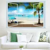 Stickers Muraux 3D Windows Plage Paysage Cassé Effet Pour Chambre Stickers One Piece Affiches Enfants Peintures Murales