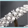 Headbands Jewelryfashion Princess Rhine Stone Tiara Bridal Prom Crown Girl Elegant Hairbands Pearl Crystal Wedding Hair Jewelry Headband Gif