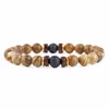 Perline di legno 8mm Diffusore di olio nero Lava Rock Bead Strand Bracciale Polsino per donna Uomo Gioielli di moda Will e Sandy