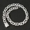 Säljer hiphop 15mm isad kubik zirkon nummer 8 -formad kubansk länkkedja choker halsband mens cz stora guldkedjor222k