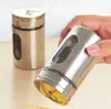 newHerb Spice Tools 80ML shakers jars storage jar salt pepper shaker Stainless steel Metal with window kitchen tool EWB6682