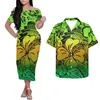 Lässige Kleider HYCOOL Tribal Print Schulterfrei Samoan Tattoos Rotes Kleid Elegantes figurbetontes polynesisches Sommerkleid für Frauen 2021