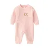 Qualità New Fashion High Neonato Neonato Baby Boys and Girls Letter Pagliaccetto Designer New Baby Vestiti 100 Cotton Brand Kids Pagliaccetti